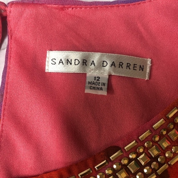 Sandra Darren Pink Watercolor Dress SIze 12 NWT - Picture 3 of 5